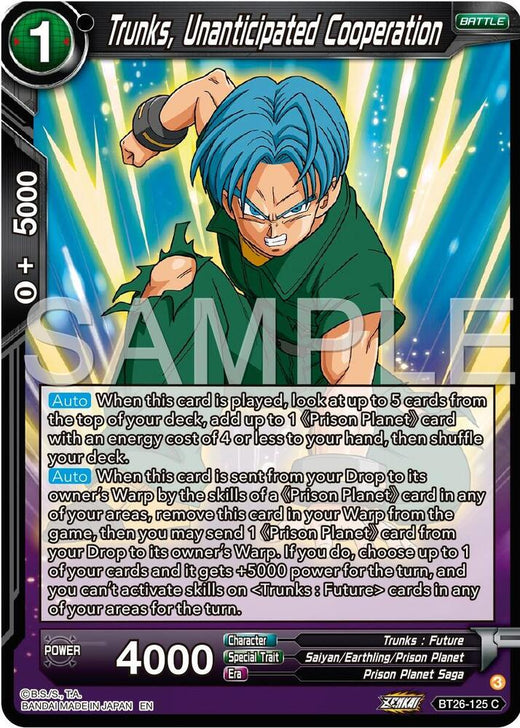 Trunks, Unanticipated Cooperation BT26-125 Common