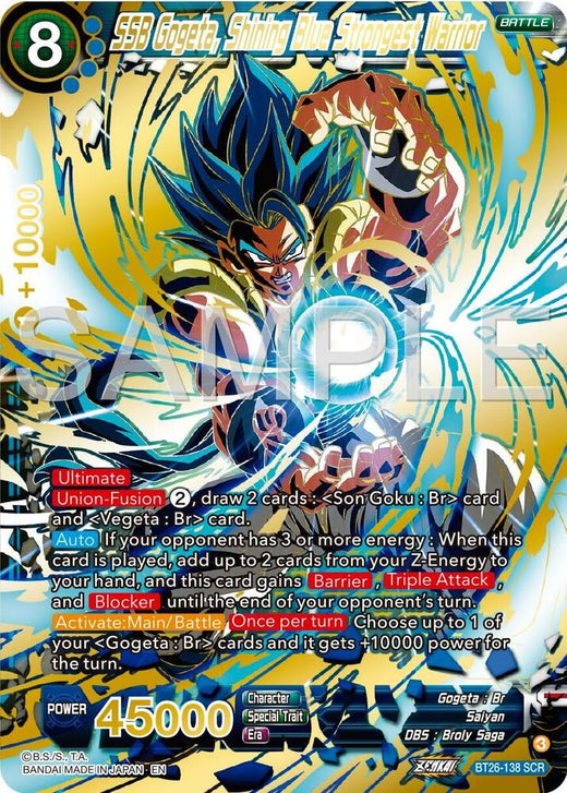 SSB Gogeta, Shining Blue Strongest Warrior BT26-138 Secret Rare Foil
