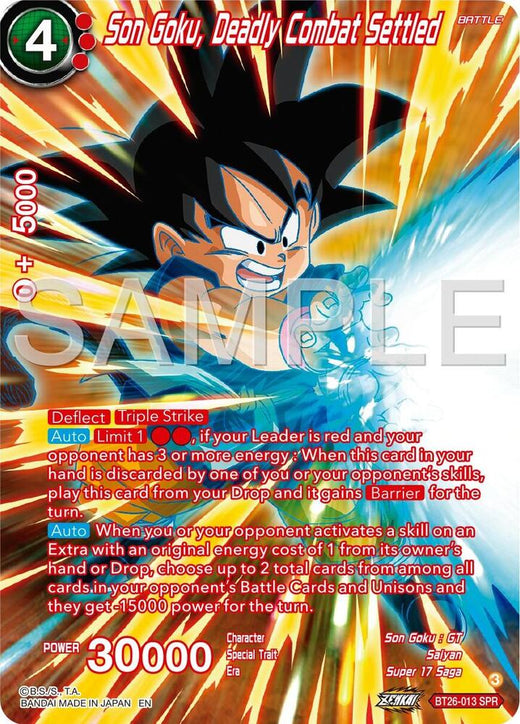 Son Goku, Deadly Combat Settled (SPR) BT26-013 Special Rare Foil