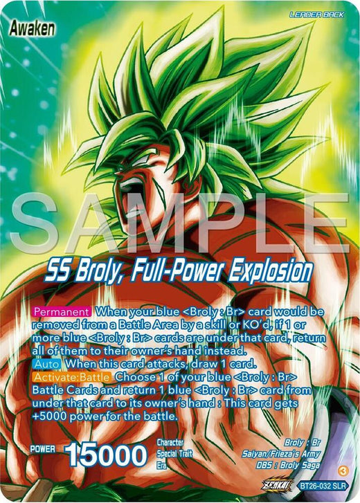 Broly // SS Broly, Full-Power Explosion (Alternate Art) BT26-032 Special Leader Rare Foil
