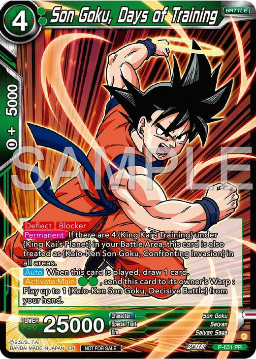 Son Goku, Days of Training (Zenkai Series Tournament Pack Vol.9) P-631 Promo