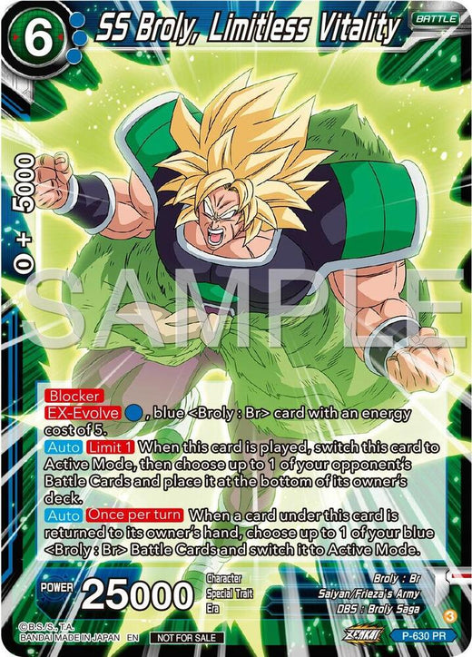 SS Broly, Limitless Vitality (Zenkai Series Tournament Pack Vol.9) P-630 Promo