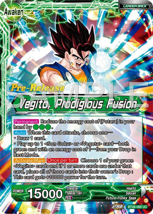 Son Goku & Vegeta // Vegito, Prodigious Fusion BT26-060 Uncommon