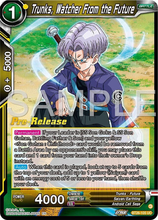 Trunks, Watcher From the Future BT26-105 Uncommon