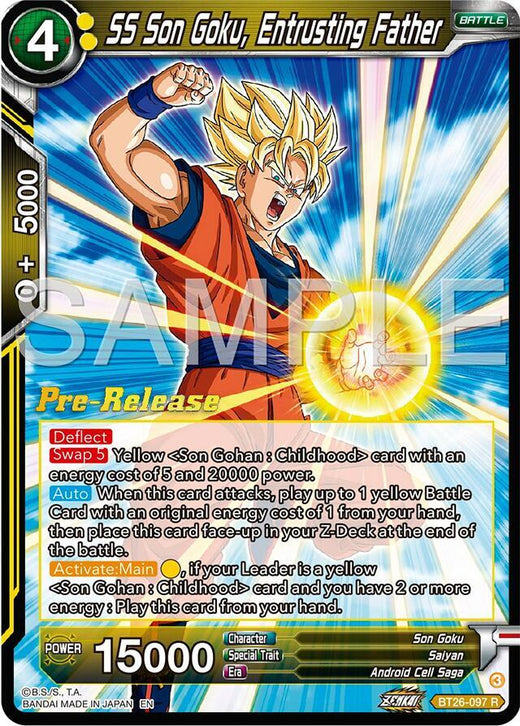 SS Son Goku, Entrusting Father BT26-097 Rare