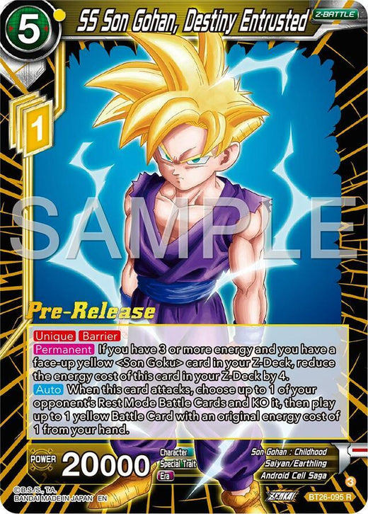 SS Son Gohan, Destiny Entrusted BT26-095 Rare