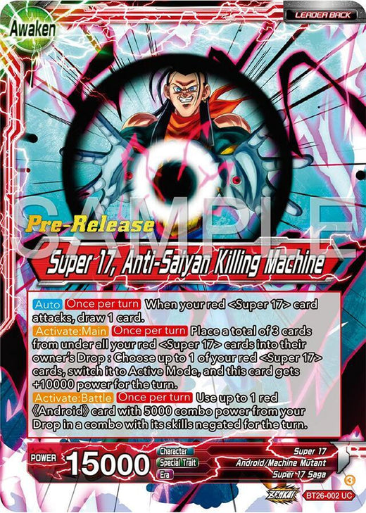 Hell Fighter 17 // Super 17, Anti-Saiyan Killing Machine BT26-002 Uncommon