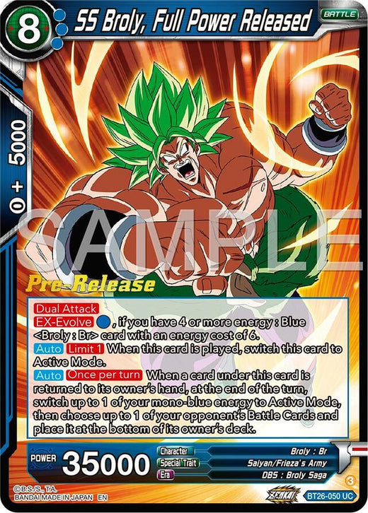 SS Broly, Full Power Released BT26-050 Uncommon
