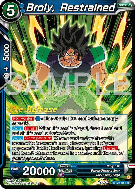 Broly, Restrained BT26-052 Rare
