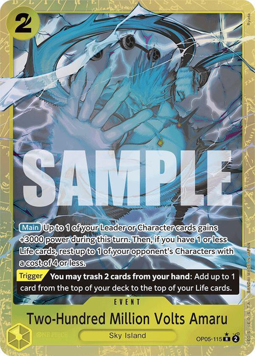 Two-Hundred Million Volts Amaru (Alternate Art) OP05-115 R Foil