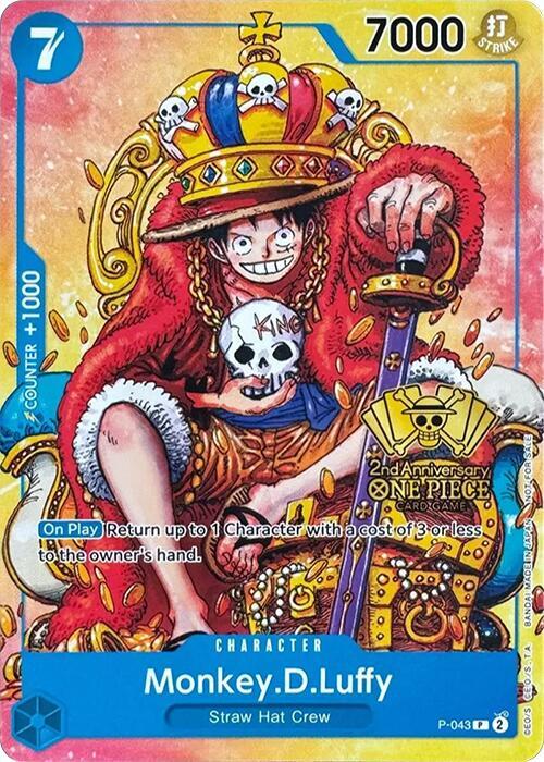 Monkey.D.Luffy (2nd Anniversary Stamped Promo) P-043 PR