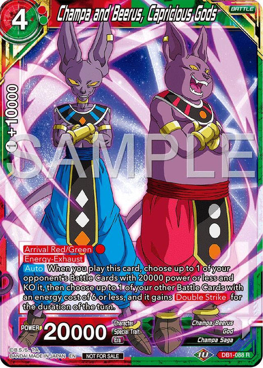 Champa and Beerus, Capricious Gods (Championship 2024 Finals Pack) DB1-088 Promo Foil
