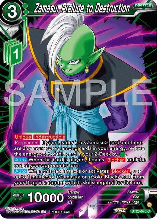 Zamasu, Prelude to Destruction (Championship 2024 Finals Zenkai Pack) BT23-075 Promo Foil