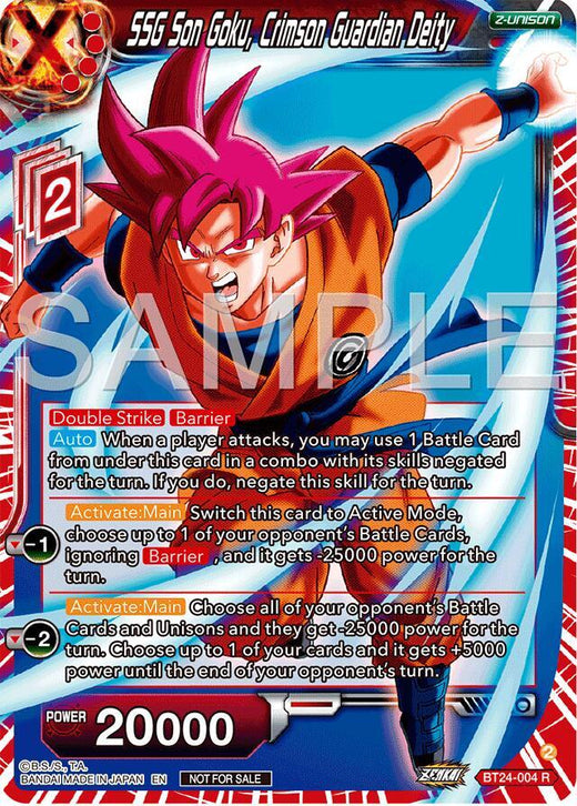 SSG Son Goku, Crimson Guardian Deity (Championship 2024 Finals Zenkai Pack) BT24-004 Promo Foil