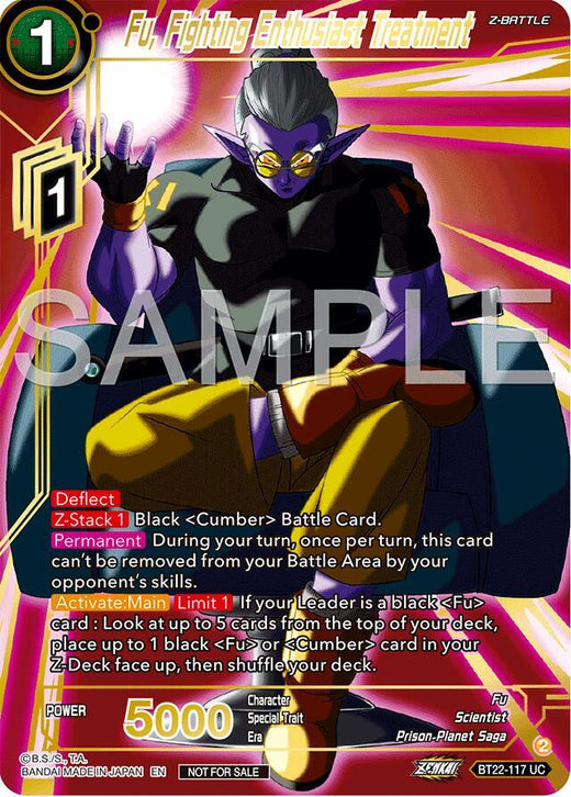 Fu, Fighting Enthusiast Treatment (Championship 2024 Finals Zenkai Pack) (Gold Stamped) BT22-117 Promo Foil