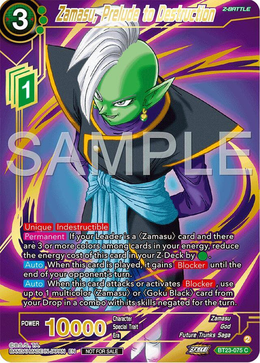 Zamasu, Prelude to Destruction (Championship 2024 Finals Zenkai Pack) (Gold Stamped) BT23-075 Promo Foil