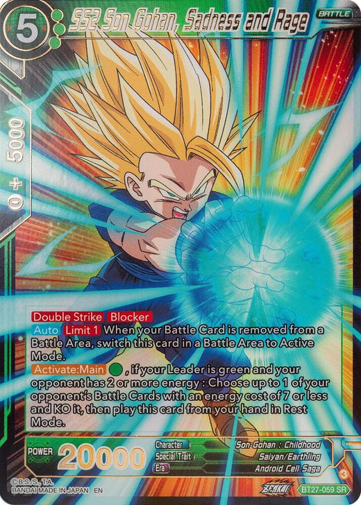 SS2 Son Gohan, Sadness and Rage BT27-059 Super Rare Foil