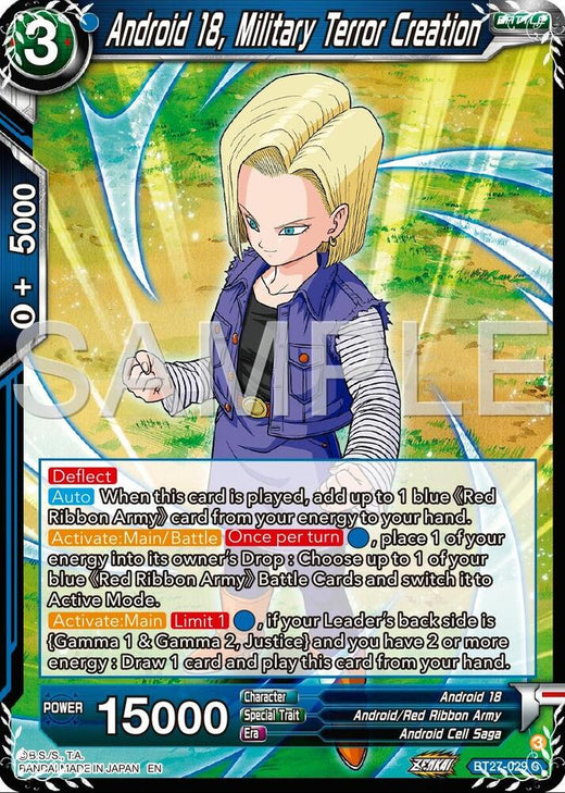 Android 18, Military Terror Creation BT27-029 Common