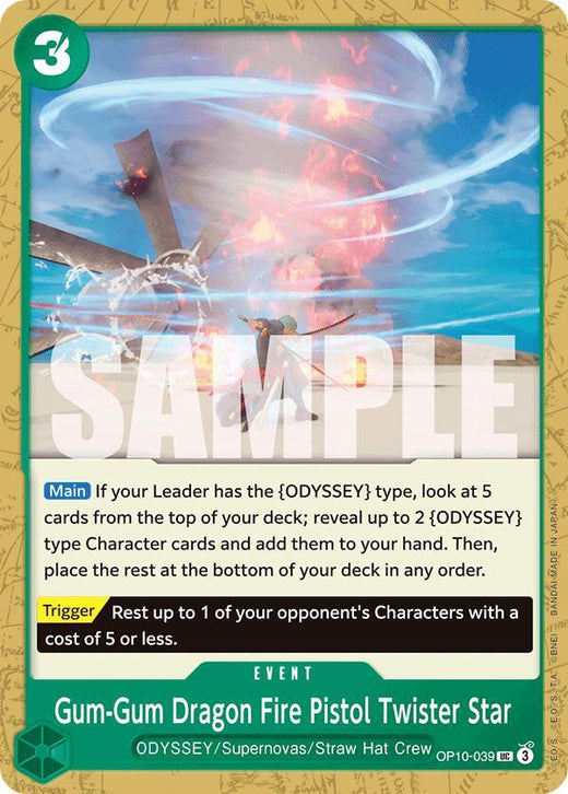 Gum-Gum Dragon Fire Pistol Twister Star OP10-039 UC