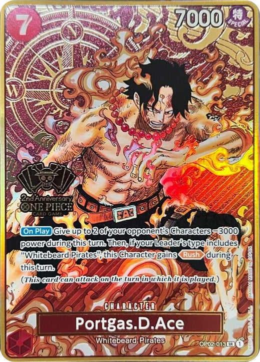Portgas.D.Ace (One Piece Japanese Version 2nd Anniversary Set) OP02-013 SR Foil