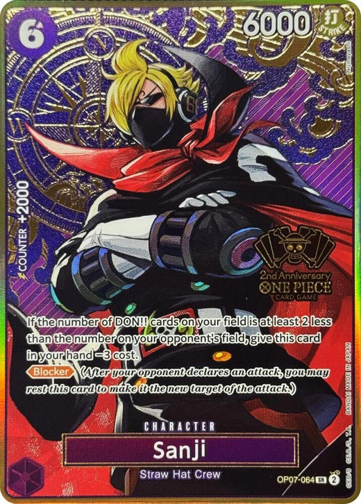 Sanji (One Piece Japanese Version 2nd Anniversary Set) OP07-064 SR Foil
