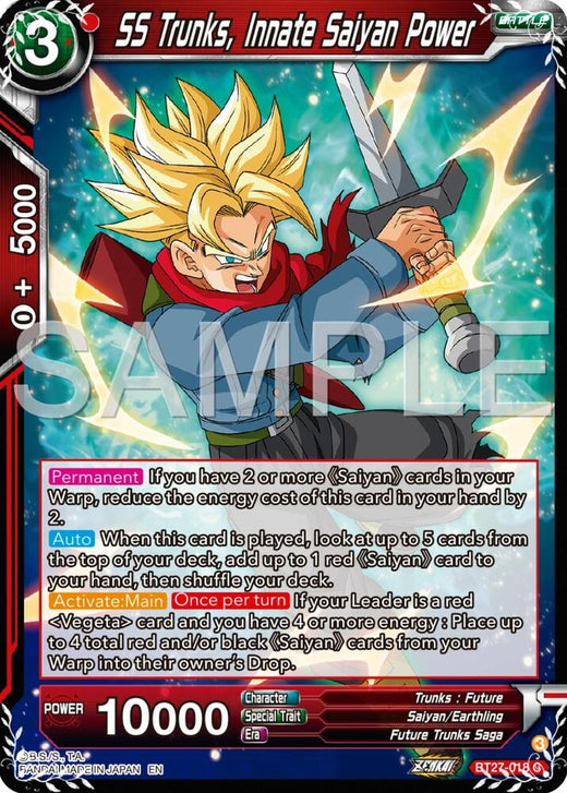 SS Trunks, Innate Saiyan Power BT27-018 Common