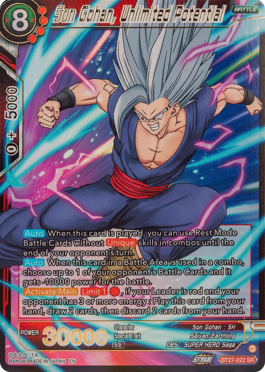 Son Gohan, Unlimited Potential BT27-022 Super Rare Foil