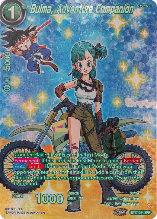Bulma, Adventure Companion (SPR) BT27-054 Special Rare Foil