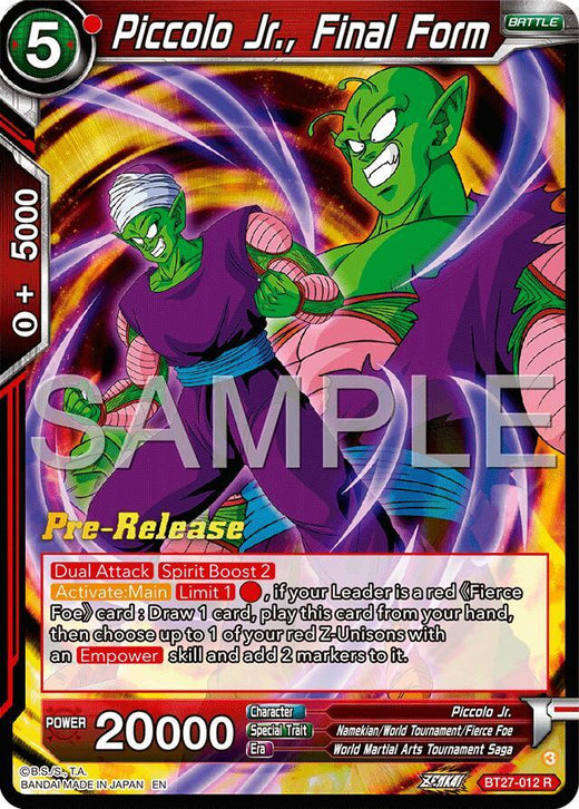 Piccolo Jr., Final Form BT27-012 Rare