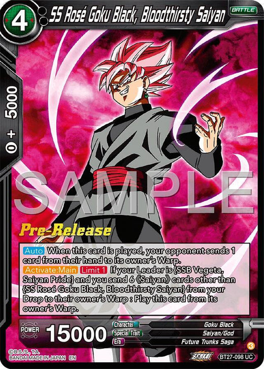 SS Rose Goku Black, Bloodthisty Saiyan BT27-098 Uncommon