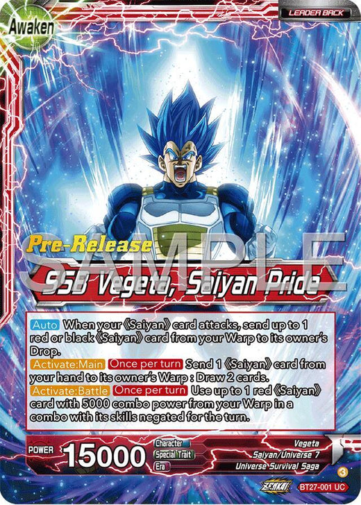 Vegeta // SSB Vegeta, Saiyan Pride BT27-001 Uncommon