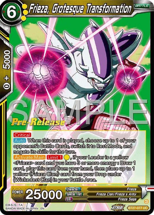 Frieza, Grotesque Transfornation BT27-077 Uncommon