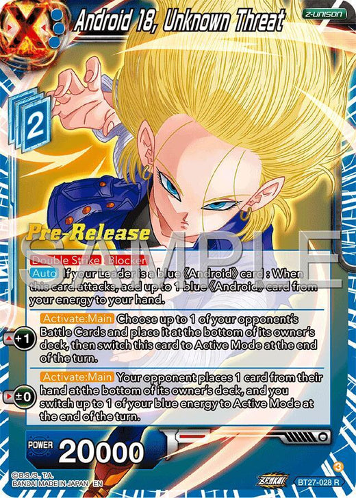 Android 18, Unknown Threat BT27-028 Rare