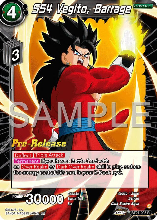 SS4 Vegito, Barrage BT27-093 Rare