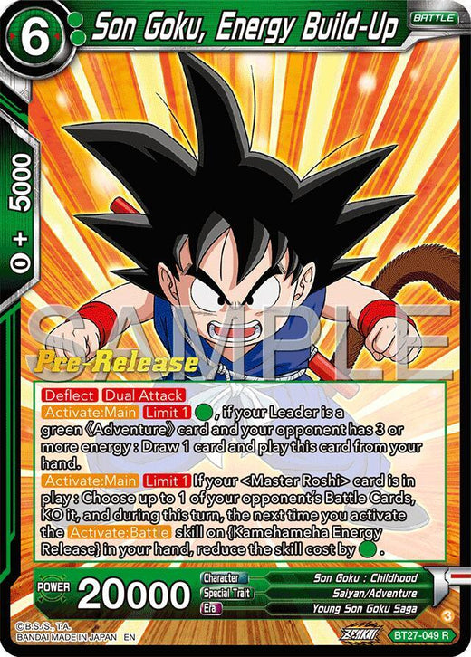 Son goku, Enegry Build-Up BT27-049 Rare