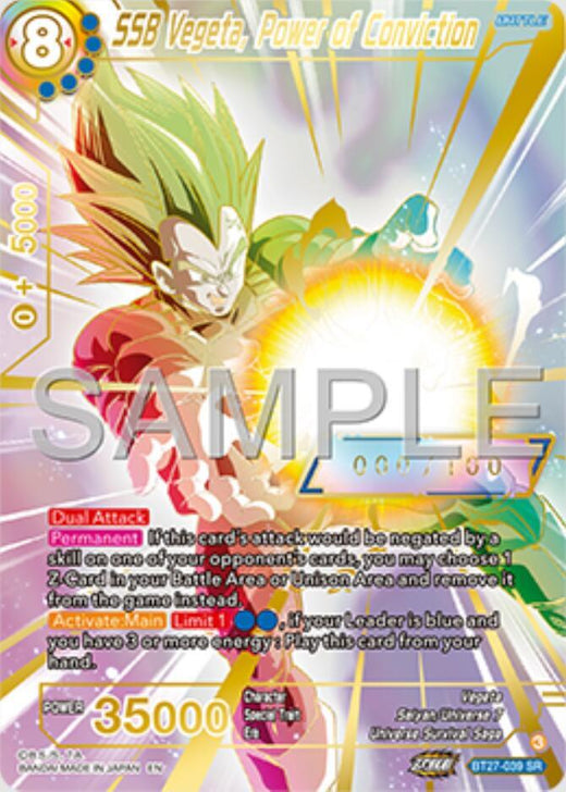 SSB Vegeta, Power of Conviction (Serial Numbered) BT27-039 Super Rare