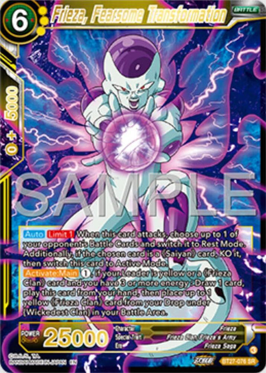 Frieza, Fearsome Transformation BT27-076 Super Rare Foil