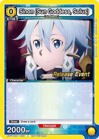 Sinon (Sun Goddess, Solus) (023) | UE07BT: Sword Art Online Release Event Cards | Common | Normal | #UEPR/SAO-1-023