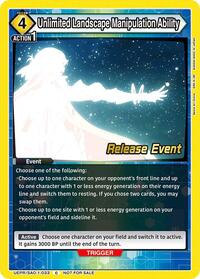 Unlimited Landscape Manipulation Ability | UE07BT: Sword Art Online Release Event Cards | Common | Normal | #UEPR/SAO-1-033