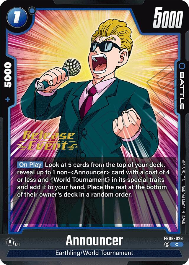 DBS Fusion World: Rivals Clash Release Event Cards Singles