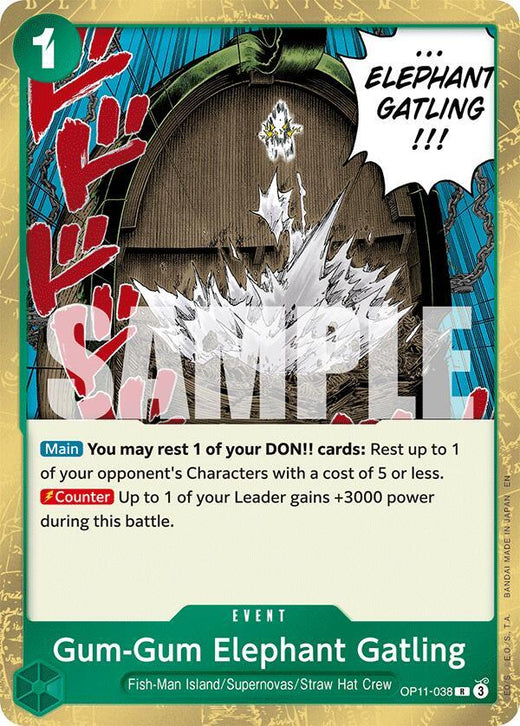 Gum-Gum Elephant Gatling OP11-038 R Foil