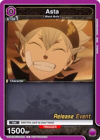 Asta (002) | UE08BT: Black Clover Release Event Cards | Common | Normal | #UEPR/BCV-1-002