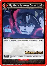 My Magic Is Never Giving Up! | UE08BT: Black Clover Release Event Cards | Uncommon | Normal | #UEPR/BCV-1-096
