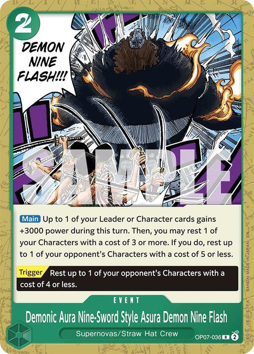 Demonic Aura Nine-Sword Style Asura Demon Nine Flash (Reprint) OP07-036 R