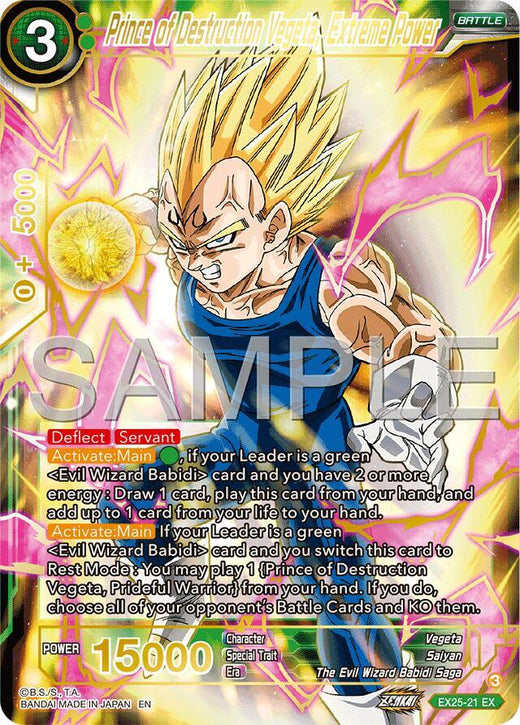Prince of Destruction Vegeta, Extreme Power EX25-21 Expansion Rare Foil