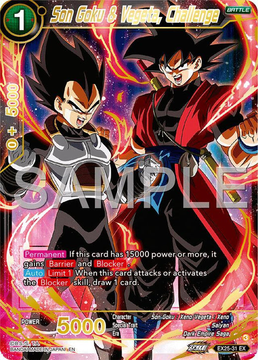Son Goku & Vegeta, Challenge EX25-31 Expansion Rare Foil