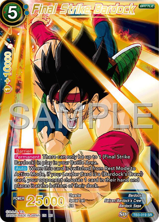 Final Strike Bardock (Reprint) TB3-019 Super Rare Foil