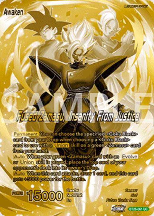 Zamasu // Fused Zamasu, Insanity From Justice (Championship Golden Card 2025 Vol.2) BT26-061 Uncommon
