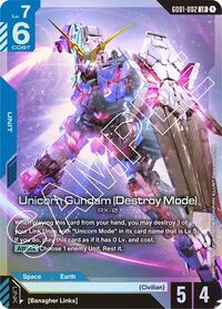 Unicorn Gundam (Destroy Mode) | Newtype Rising | Legend Rare | Holofoil | #GD01-002
