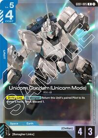 Unicorn Gundam (Unicorn Mode) | Newtype Rising | Rare | Holofoil | #GD01-005